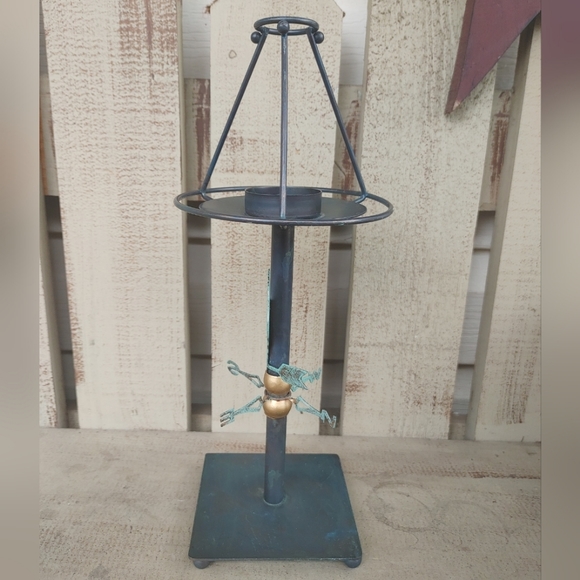 Vintage Rustic Rooster Weathervane Candle Holder Farmhouse 12" Metal Country - Picture 3 of 10